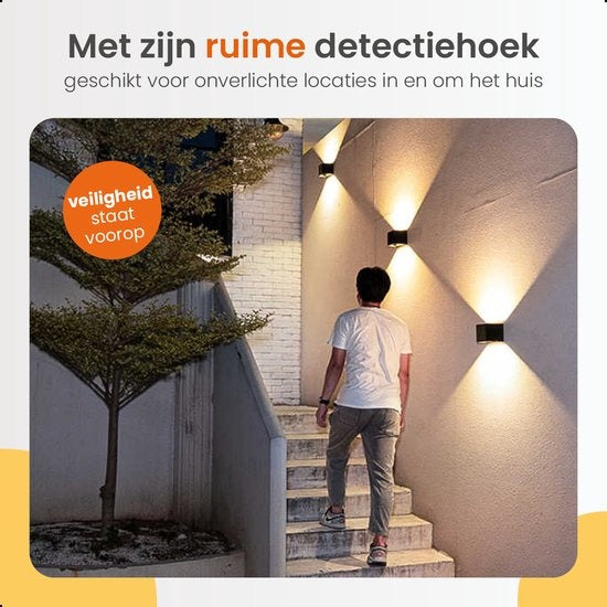 Goliving Wall Lamp Rechargeable - Lampe murale d'intérieur - Sans fil - Avec détecteur de mouvement - USB-C - 4400 mAh - Lumière blanc chaud - 10 x 10 x 10 cm - Noir