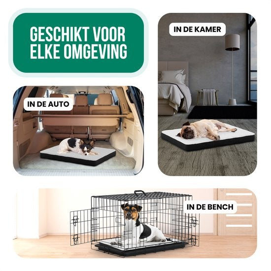 Avalo Coussin orthopédique pour chien XL - 112x81 cm - Lavable / Mousse à mémoire de forme / Antidérapant - Panier orthopédique pour chien