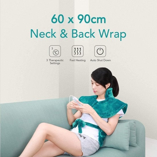 Lifeproducts Coussin chauffant électrique - Chaleur réglable - Couverture Électrique - Tapis chauffant électrique - Cou chauffante pour le cou, les épaules et le bas du dos