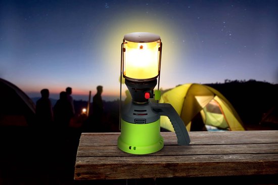 Lampe à gaz Kinzo – Lampe de camping à gaz – Avec allumage piézoélectrique et poignée – 3 manchons à gaz inclus – 500 W