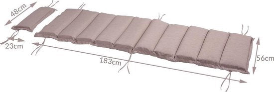 Detex Garden Cushion Lounger Breathable Lounger Cushion Garden - Cream Melange