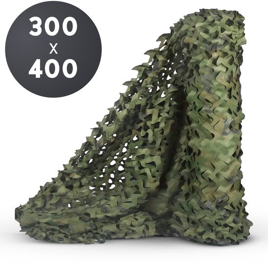 Filet de camouflage Volcan 300 x 400 - Toile d'ombrage - Camonet pour un effet de camouflage optimal - Vert