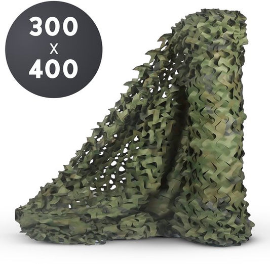 Filet de camouflage Volcan 300 x 400 - Toile d'ombrage - Camonet pour un effet de camouflage optimal - Vert