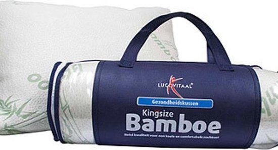 Oreiller Lucovitaal Kingsize en bambou - respirant - antibactérien - hypoallergénique - 66 cm x 50 cm x 18 cm