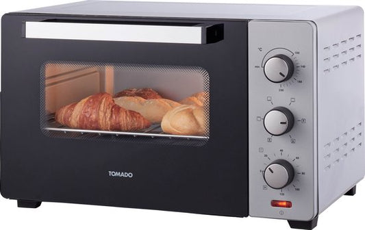 Tomado TEO3000S - Four posable - 30 litres - 1600 watts - Air chaud - 3 niveaux d'encastrement - Argent