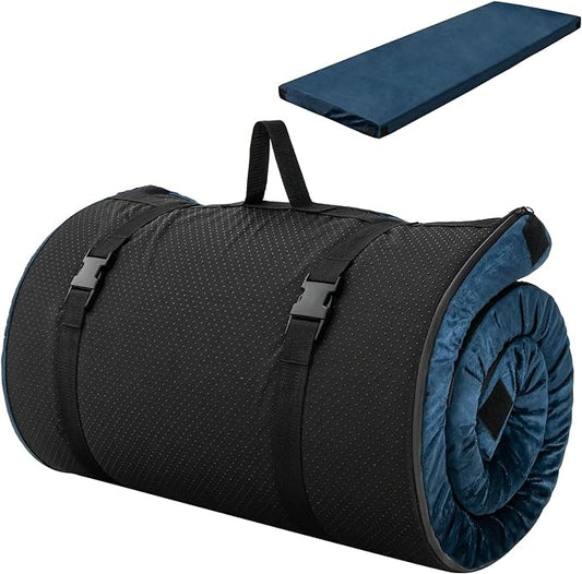 Coast matelas de camping - pliable - matelas de couchage - imperméable - sac de voyage - 183 x 62,5 x 6,5 cm - bleu