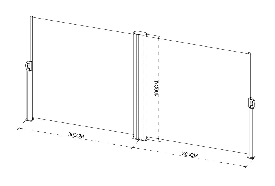 Brise-vent double en aluminium Hortensus 6 m x 1,8 m - Gris