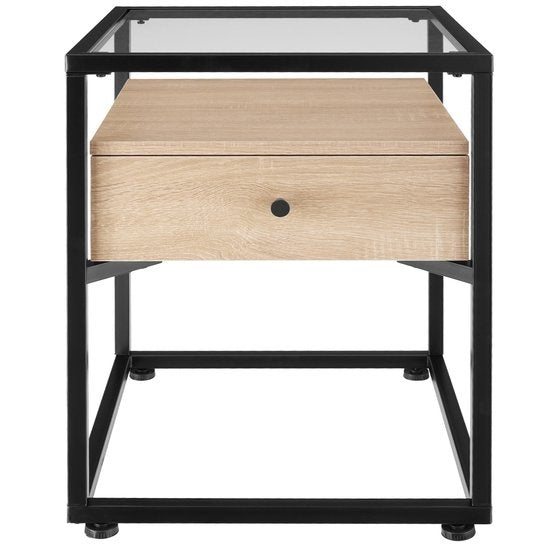 tectake - table de chevet Preston - table de chevet 43x45x54,5cm - brun clair industriel - 404681