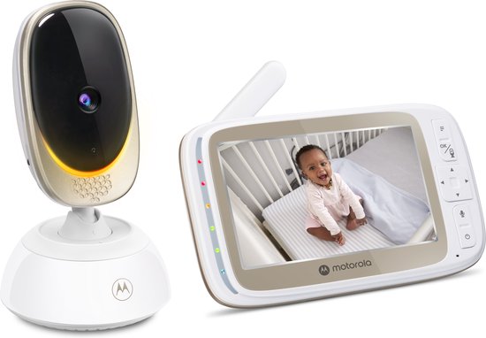 Motorola Nursery Baby Monitor avec caméra - Baby Monitor VM85 Connect - Caméra bébé avec écran couleur - Contrôle avec Motorola Nursery App - Fonction Talk-back et veilleuse incluses