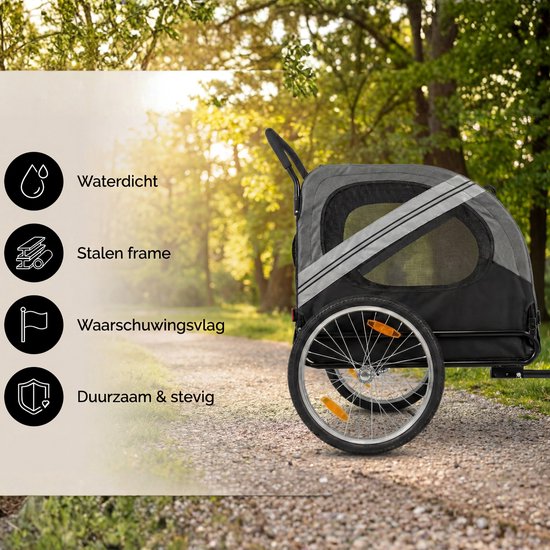 Outbee Remorque vélo pour chien - Remorque vélo pour chien pliable - Remorque pour chien - 2 en 1 Remorque vélo pour chien - Buggy pour chien - Max 35kg