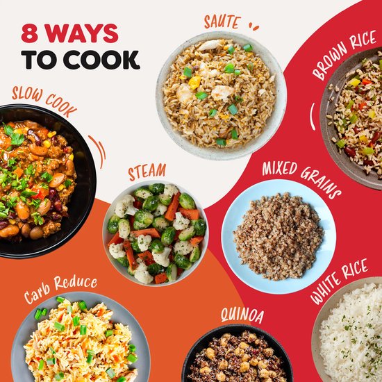 Cuiseur à riz et cuiseur vapeur Instant Pot 4,8 L - 8 programmes - Mijoteuse - Sauté - Technologie CarbReduce - Jusqu'à 20 portions - Multi-céréales