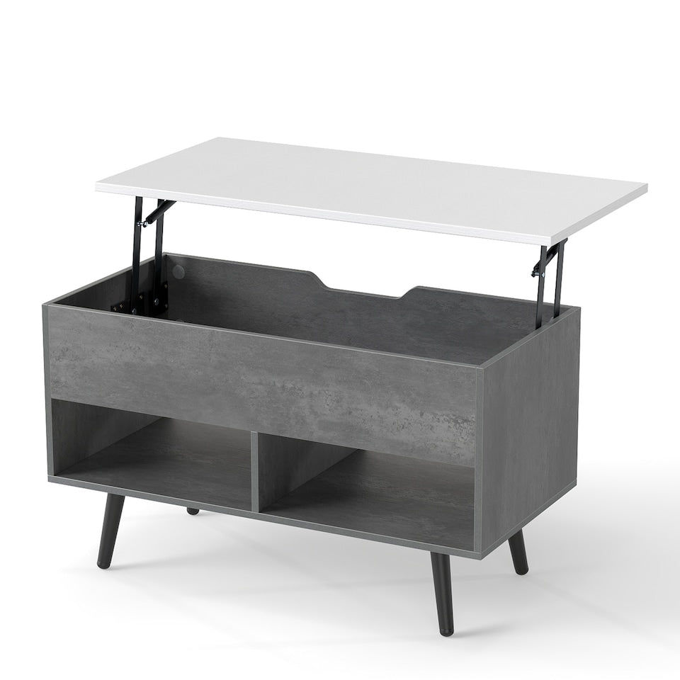 Coast Lift Top Coffee Table Grey 80x40x46 cm - Mid Century Modern with Storage