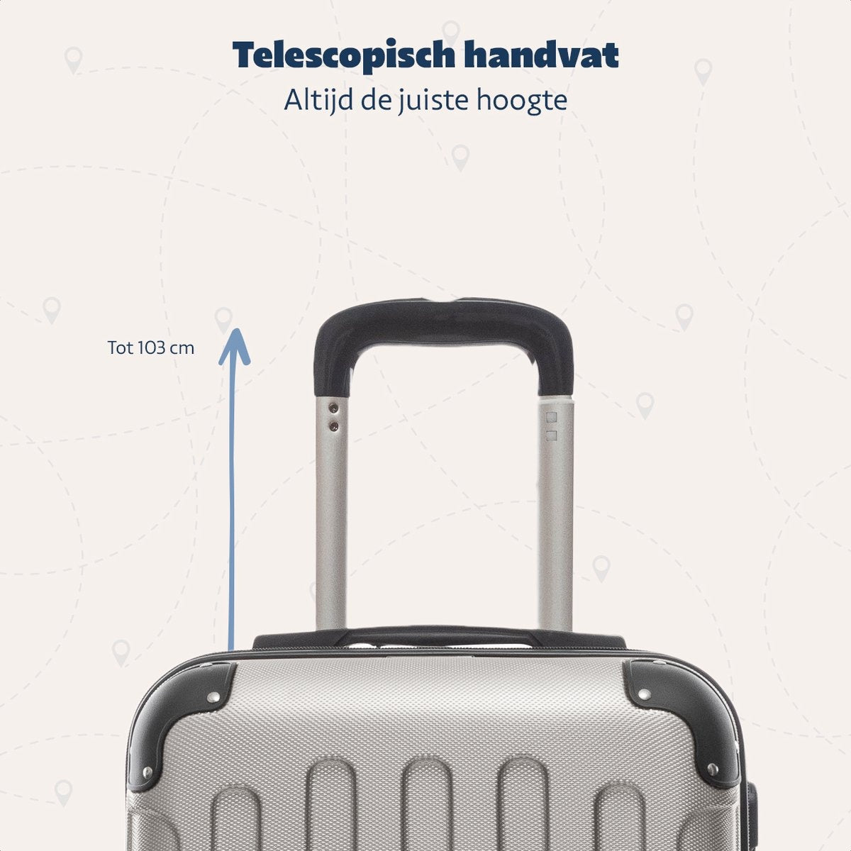 TRVLMORE Bagage à main Valise à roulettes - Serrure à chiffres - 54x36x20cm - 38L - Champagne