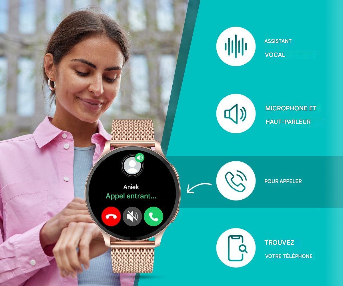 Montre de sport FITAGE, Smartwatch, Podomètre, Rose