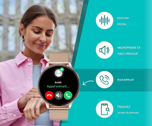 Montre de sport FITAGE, Smartwatch, Podomètre, Rose