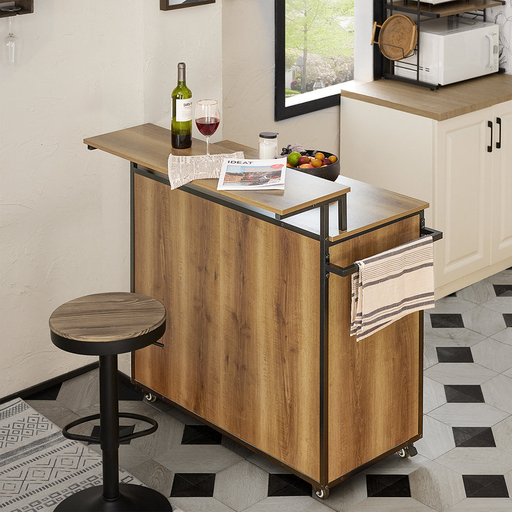 SoBuy Meuble de cuisine sur roulettes - Buffet - 2 Portes + 3 Tiroirs - Max. 75 kg - 113 x 69 x 106 cm - Moderne
