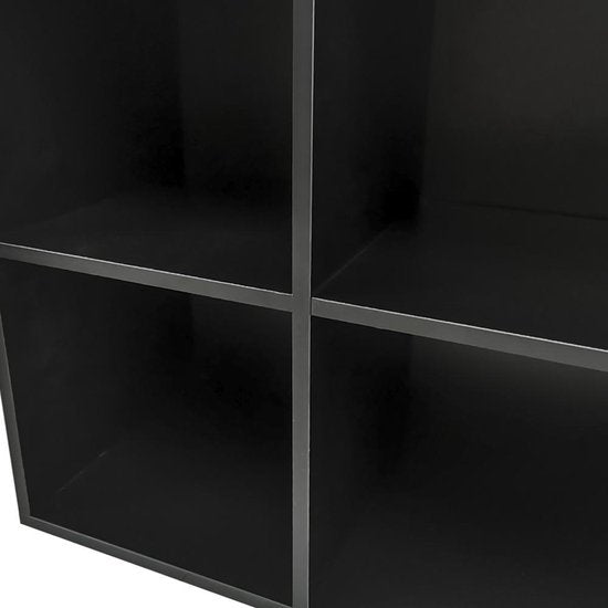 Meuble de rangement pour disques vinyles - rangement disques vinyles lp - bibliothèque - 4 compartiments - noir