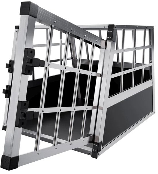 Boîte de transport pour chiens en aluminium - angle d'inclinaision de 75 degrés - taille M - noir/argent