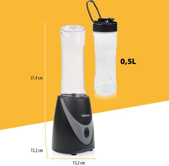 Mixeur Tristar 250 W - BL-4485 - 0,5 L - Mixeur à emporter - Noir