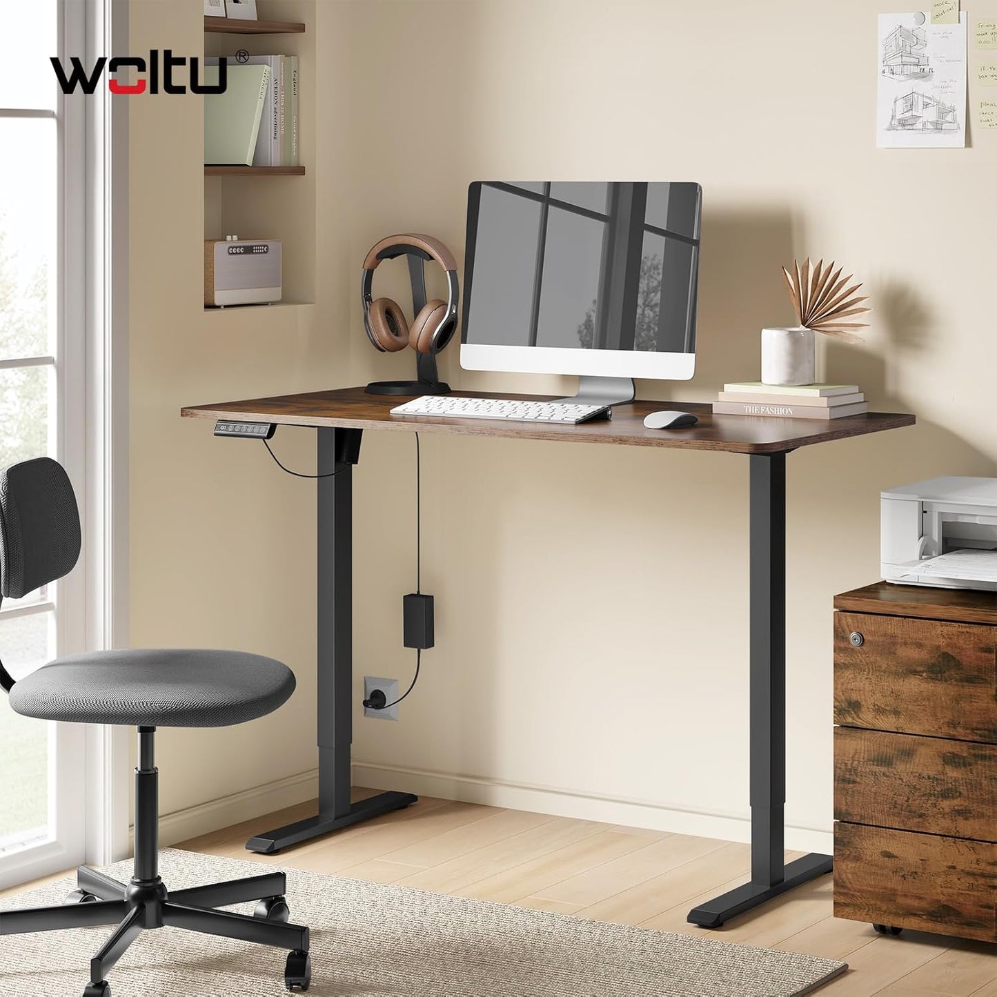 Cadre de bureau électrique WOLTU - Réglable - Noir