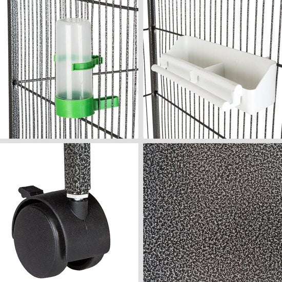 Tectake - Grande cage à oiseaux, volière 131cm de haut - 402287