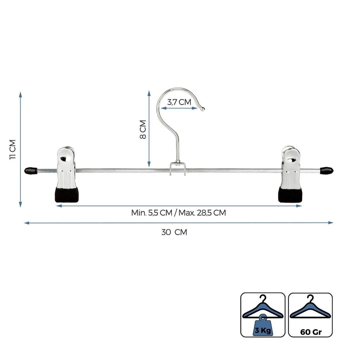 LifeGoods Cintres pour pantalons - 20 pièces - antidérapant - métal