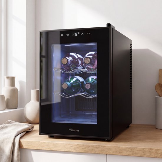 Tristar WR-7506 - Cave à vin 6 bouteilles - Armoire à vin - 5 ⁰C à 18 ⁰C - Noir