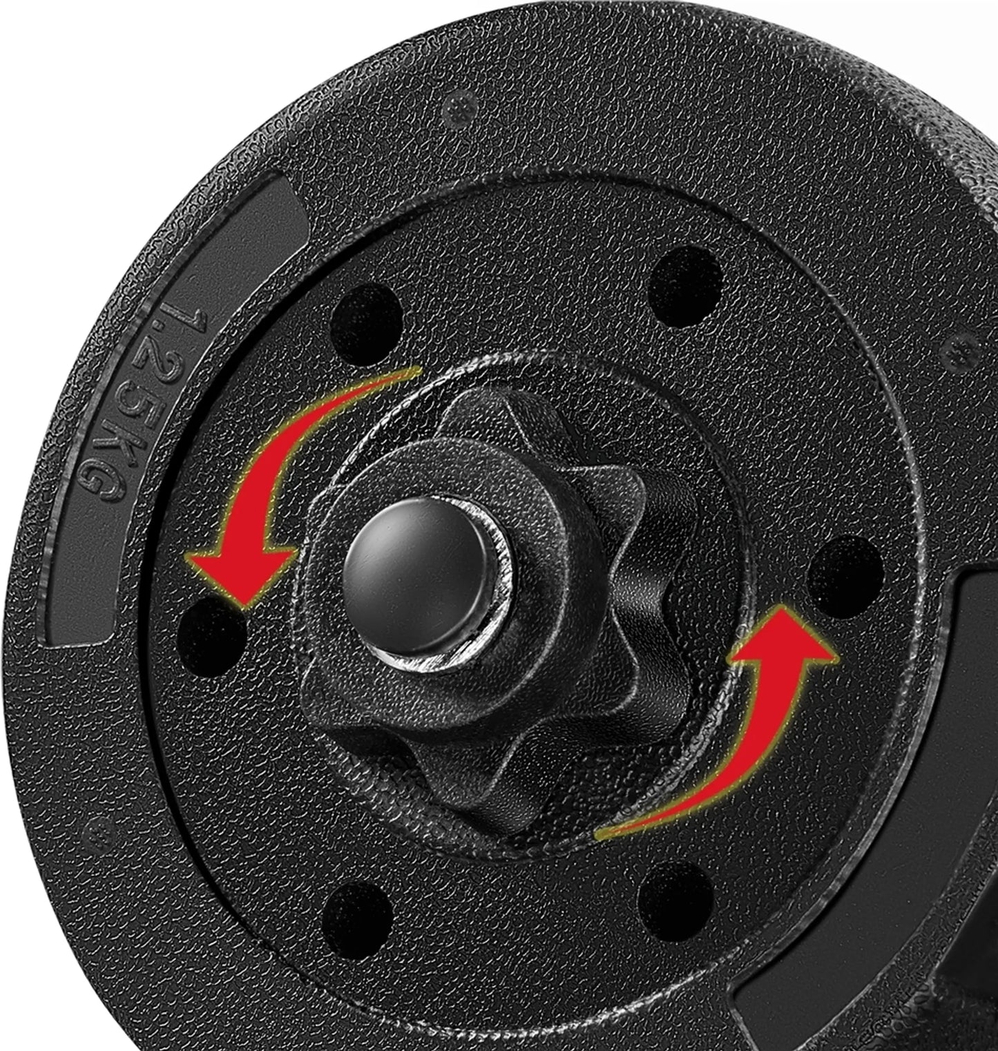 Yaheetech Dumbbell Set 25 kg - 12 disques de poids réglables, poignées antidérapantes et fermoirs en étoile - pour la musculation et l'entraînement - ciment plastique noir et métal - 43 x 21 x 21 cm