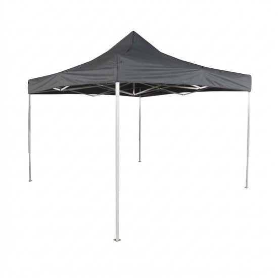 VDD - Tente de fête - 3 x 3 m - Easy Up pliable - Imperméable - Pavillon - Tente pliable avec sac de transport - Tente de fête pour le jardin, les fêtes et les événements - Camping - Montage rapide - Gris