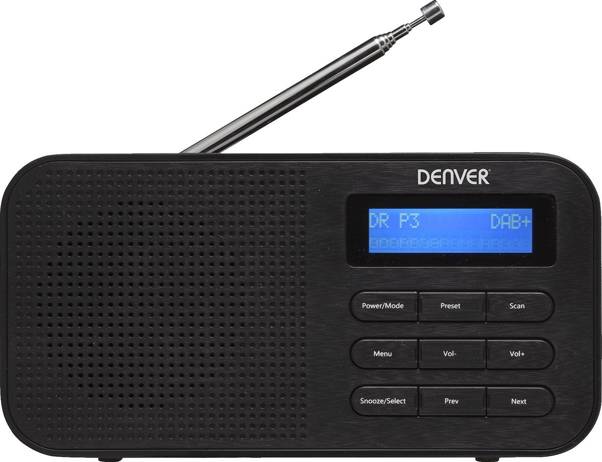 Denver DAB Radio - Radio de cuisine - Radio portable - Batteries et secteur - DAB42 - Noir
