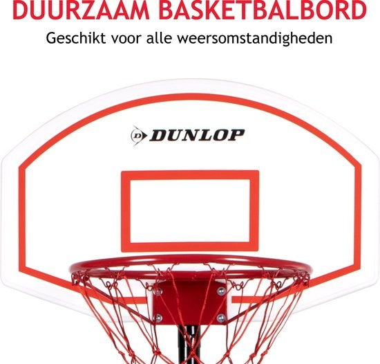 Dunlop Basketball Pole - anneau de basket avec support - 165 à 205 CM - set de basket - basket pour l'extérieur