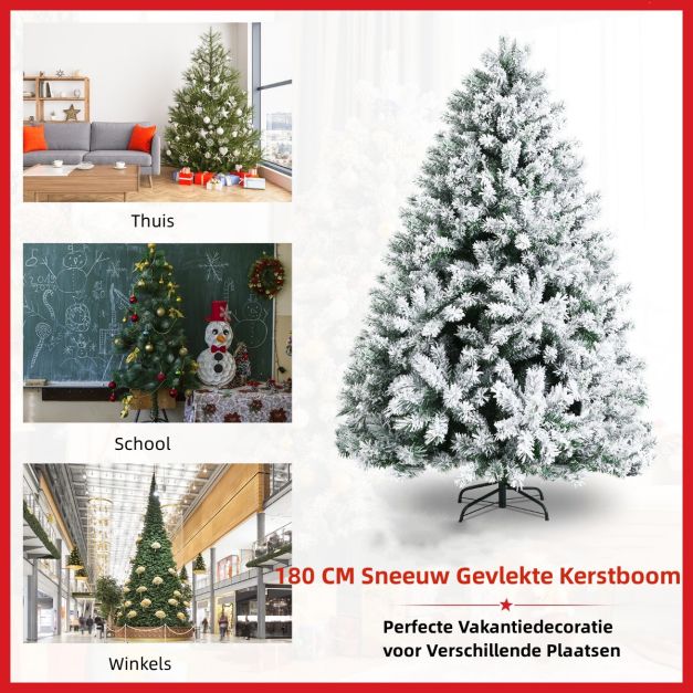 Coast Artificial Christmas Tree - Snowy - 180 cm - PVC - Vert/Blanc
