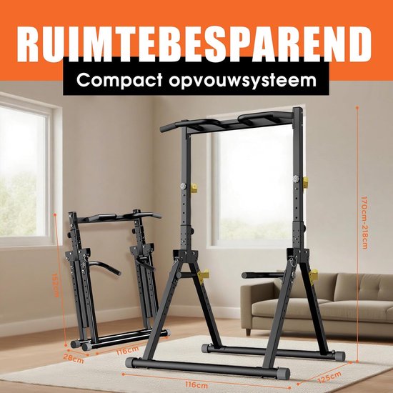 DH FitLife Foldable Power Tower Dip Station | Barre de traction autoportante jusqu'à 150 kg avec barres de traction et supports d'haltères | Power station Power tower | Station de fitness