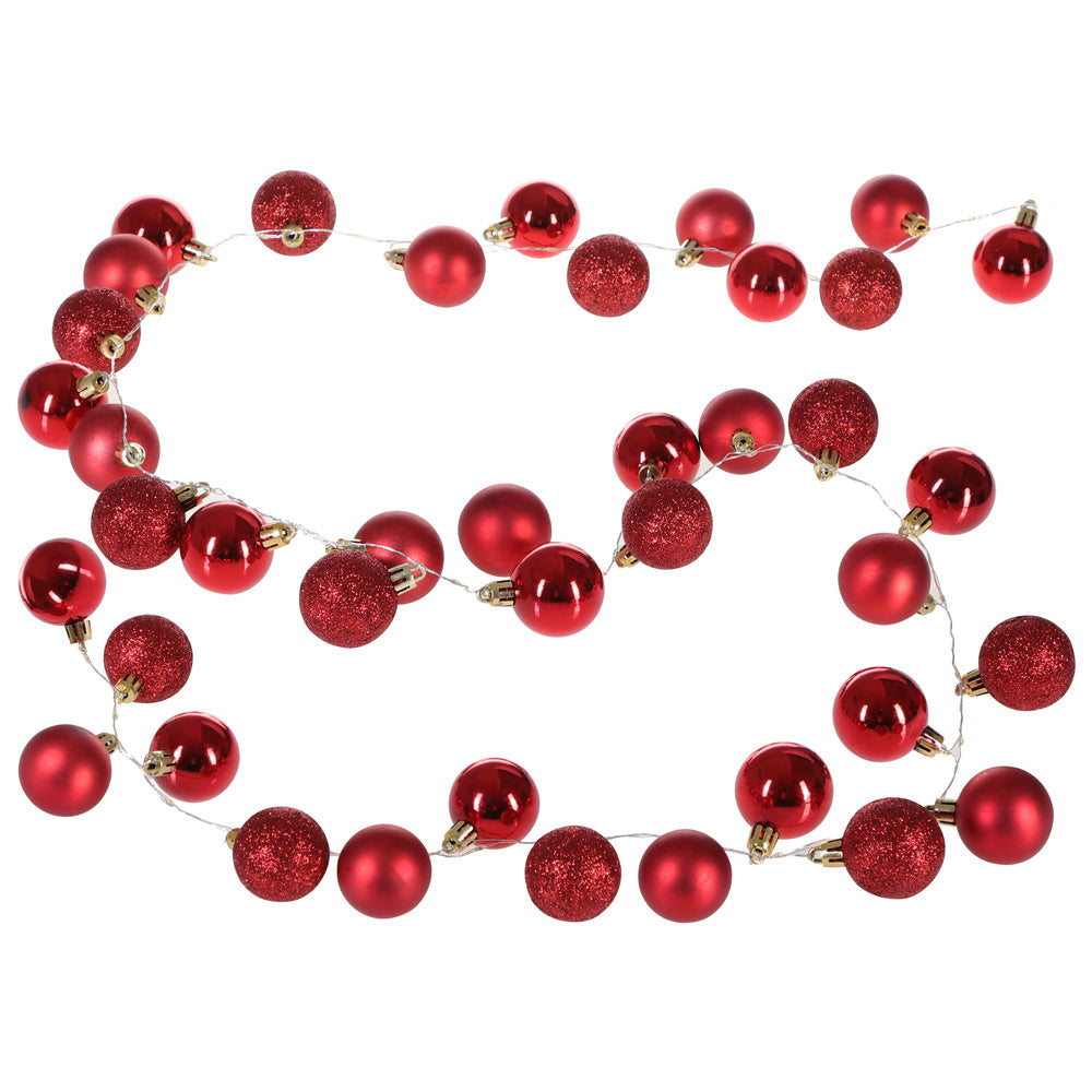 Boules de Noël Casaria 40 LED - Rouge - 2m