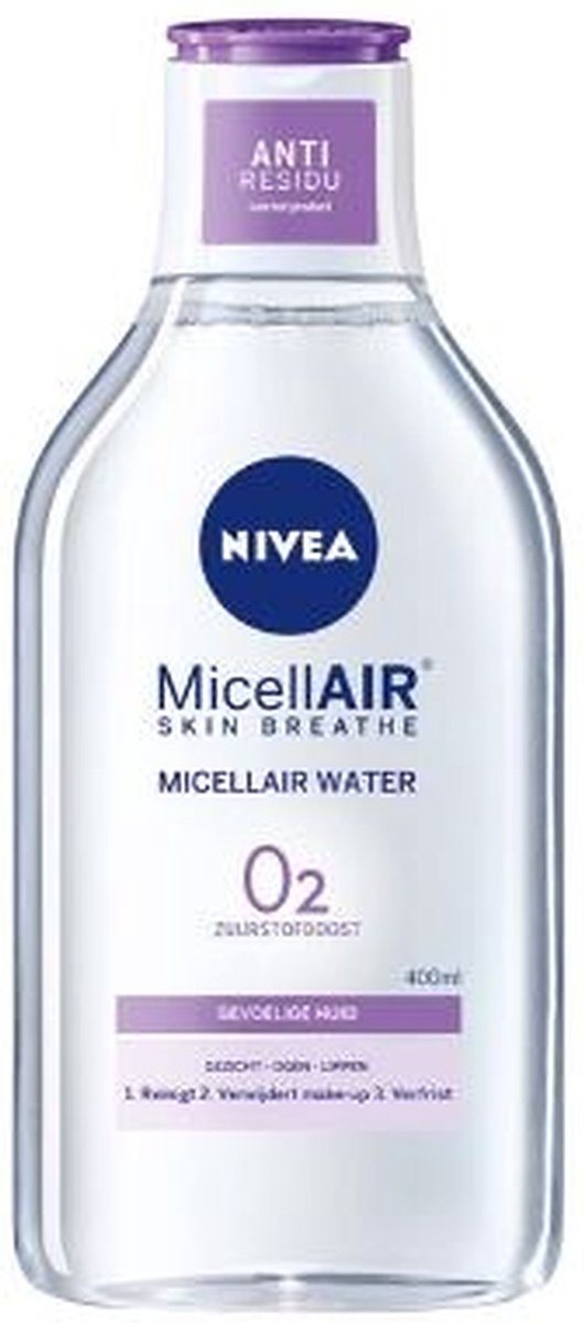 Eau micellaire NIVEA 0 % de résidus pour peaux sensibles - 5 x 400 ml - Lot économique