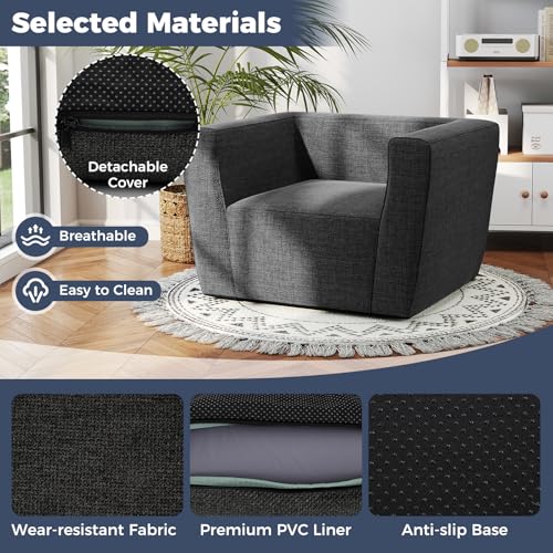 Fauteuil gonflable Coast - Housse amovible - Gris - 81 x 104 x 67 cm