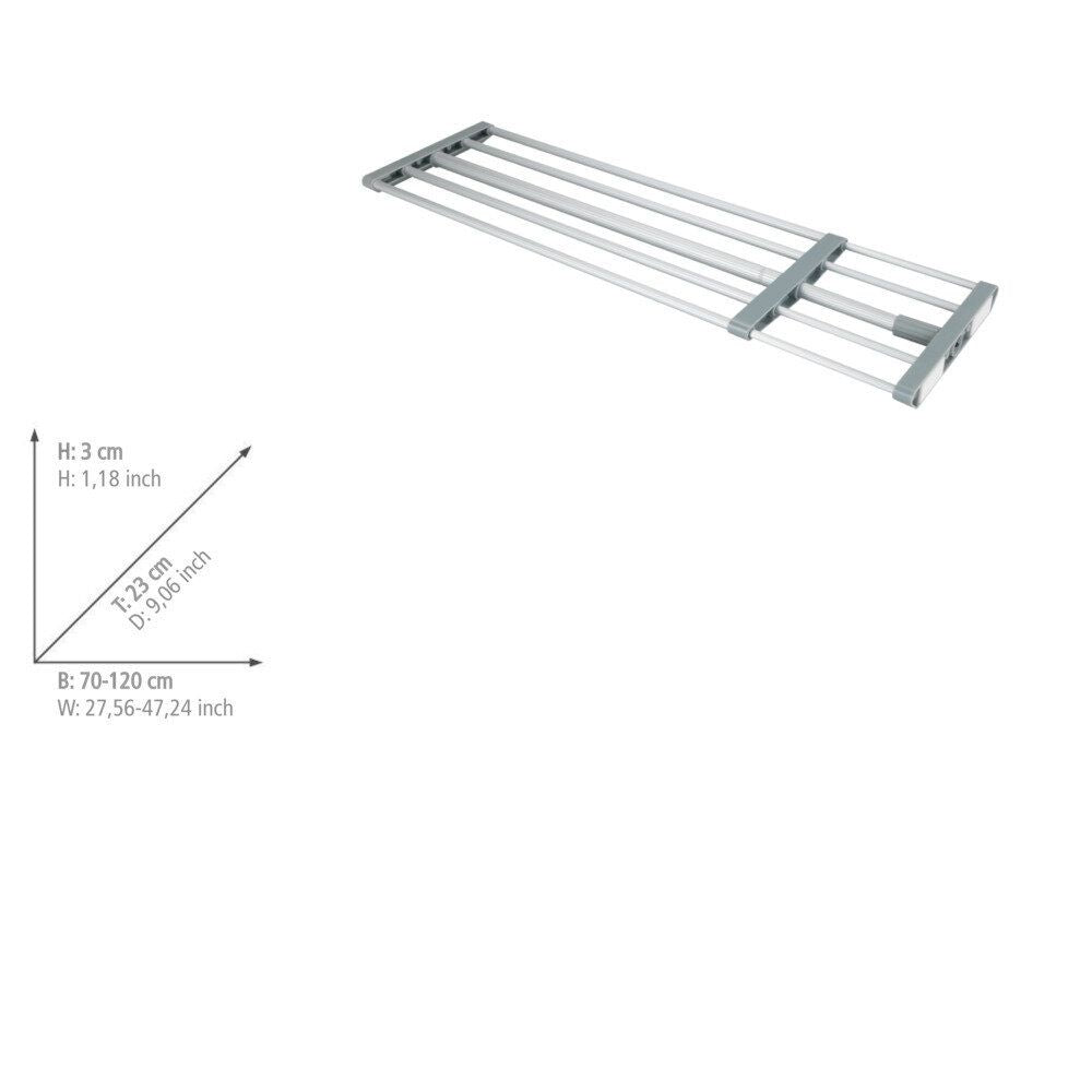 WENKO Support télescopique à pinces Gris/Argent - 70-120 cm - Sans perçage