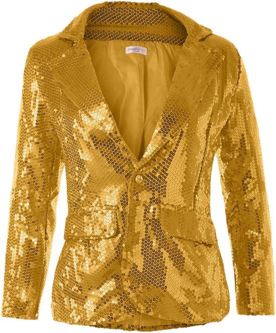 Manteau paillette dames Dressforfun - TAILLE S - déguisement costume halloween déguisement fête carnaval robe de soirée - couleur or
