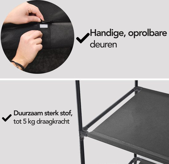 Armoire Brixy - Armoire - XXL - Armoire pliable - 175 x 170 x 45cm - Armoire de camping - Armoire pliable en tissu - Noir