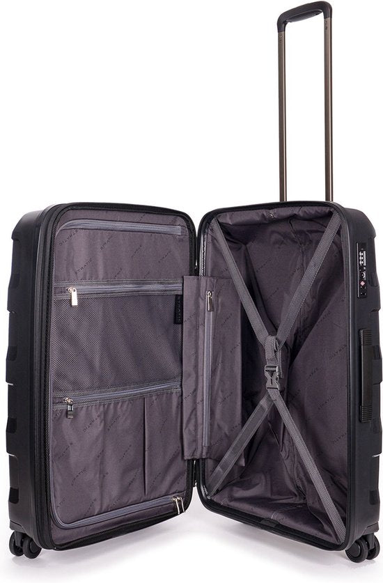 Stratic Straw+ - valise moyenne - 66x45x28 cm - 3.7 kg - 65-74 L - spinner - noir