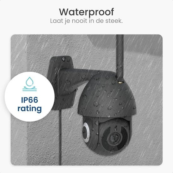 Gologi - Caméra extérieure supérieure avec vision nocturne - Caméra de sécurité - 3MP - Avec Wifi et App - Noir