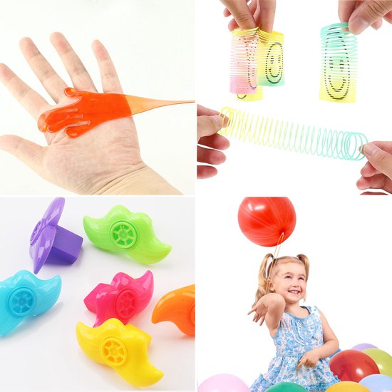 Partizzle 150x Treat Giveaway Gifts Pack - Fidget Toys - Pinata Filling - Fidgets Box with Spinner and Pop it Small Toys - Carnival Grabbelton Giveaway Gifts - For Kids