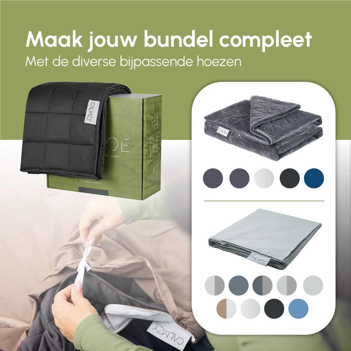 Calmzy - Couverture lourde 8 kg - Bambou - 150 x 200 cm - Gris foncé