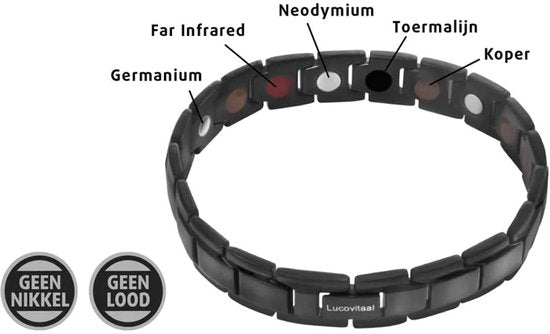 Bracelet magnétique Lucovitaal Yinmagnetic, noir