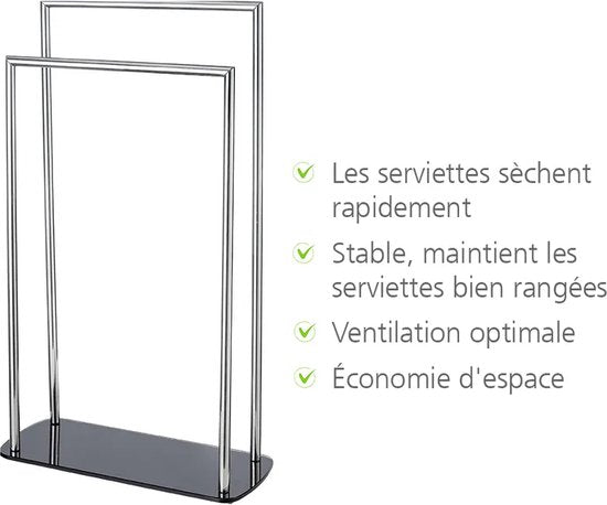 Porte-serviettes WENKO Ravina en acier inoxydable brillant, résistant à la rouille