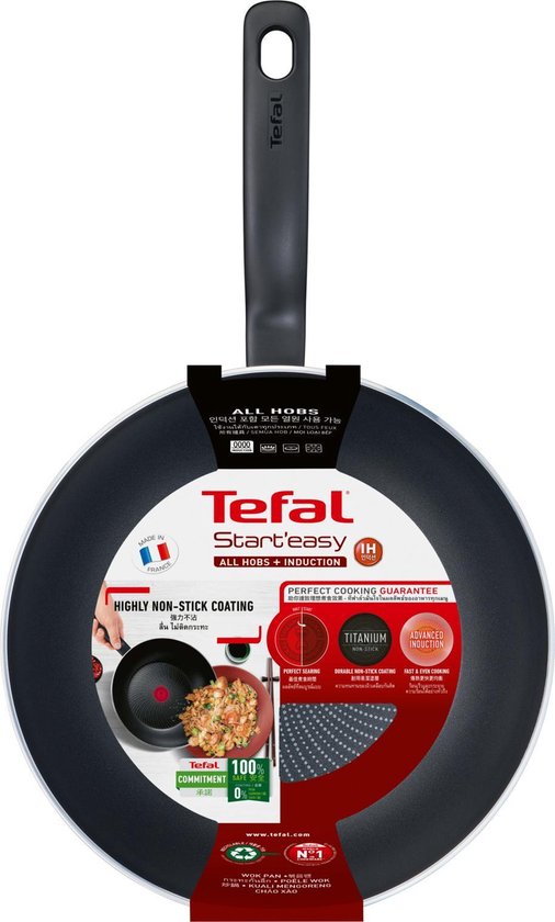 Poêle wok Tefal Start'easy 28 cm - Sans PFOA - Convient à toutes les sources de chaleur