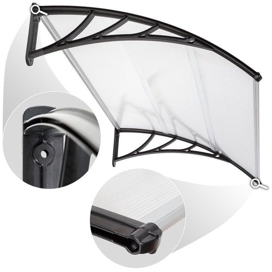 tectake® - auvent de porte - auvent de porte d'abri - polycarbonate - largeur 150 cm - 401265