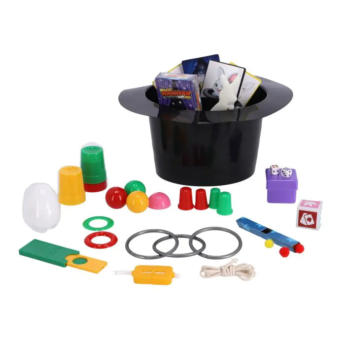Boîte de magie avec chapeau et 150 tours.