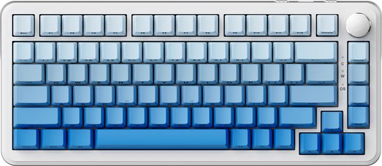Ajazz AK820 MAX - 75% Wireless Gaming Keyboard - Mécanique - Touches latérales imprimées - Joint - Hot Swap - Tri mode - Clavier QWERTY - 82 touches - Gradient Blue