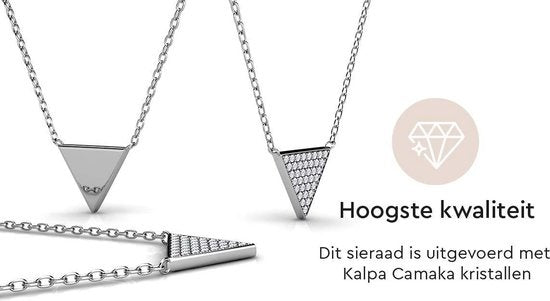 Yolora Collier pour femmes avec pendentif et cristaux Kalpa Camaka - couleur argent - plaqué or blanc 18K - boîte cadeau - cadeau de fête des mères